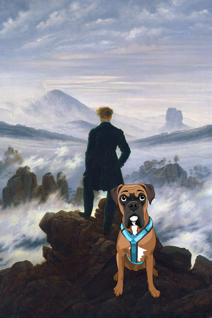 Der Wanderer über dem Nebelmeer– Caspar David Friedrich